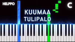 Video thumbnail of "Kuumaa - Tulipalo | EASY Piano Tutorial (pelkillä valkoisilla koskettimilla)"