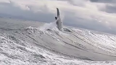 Sea Kayak Looped in Penrhyn Mawr tide race.