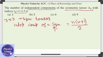 The number of independent components of the symmetric tensor Aij with indices i,j =1,2,3 is