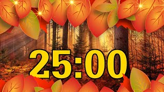 25 Minute Countdown Timer -  Fall Leaves at Sunset 🍂 Relaxing Song Alarm Profile