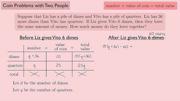 (Algebra 1) Coin Problems with Two People