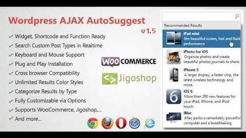 Preview WordPress Ajax AutoSuggest WordPress