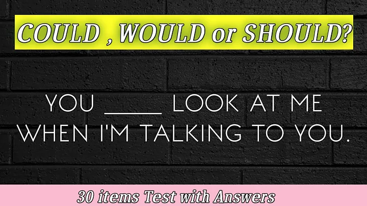 SHOULD WOULD COULD Test: Learn Modal Verbs | Teacher Lea