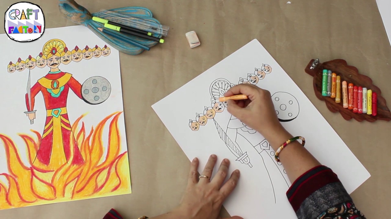 ravan ki drawing kaise banate hain