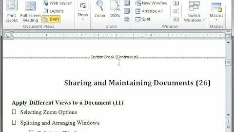 Word 2010 Web Layout and Draft Views