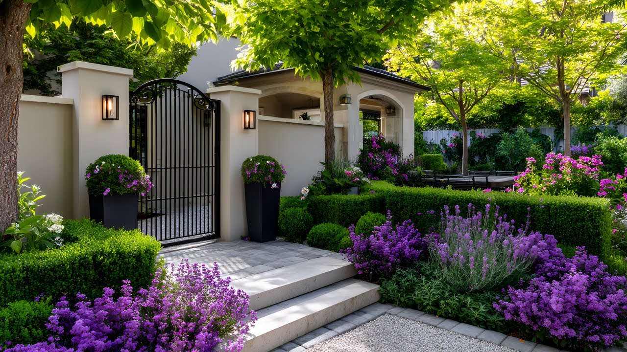 Stylish & Simple Entryway Inspiration | Small Front Yard Gardens with Arches & Gates