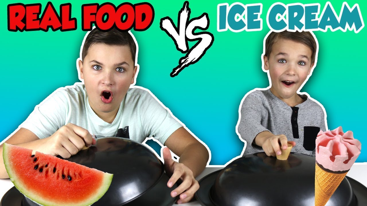 ICE CREAM VS REAL FOOD CHALLENGE! / BLOX4FUN