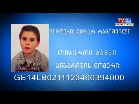 9 წლის გიორგი რამიშვილს დახმარება ესაჭიროება