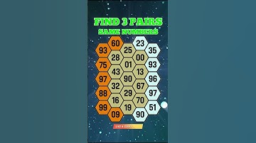 Have fun and focus! Find 3 pairs of the same numbers.