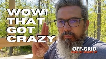 ONE MAN Lifting Heavy Beams With A Gin Pole At The Off-Grid Cabin