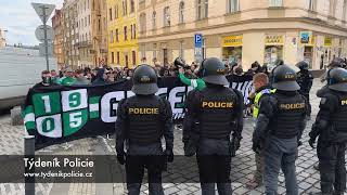 BEZPEČNOSTNÍ OPATŘENÍ: POCHOD FANOUŠKŮ BOHEMIANS PRAHA DO EDENU