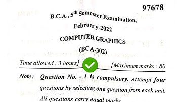 Mdu BCA 5th CG Question Paper 2022