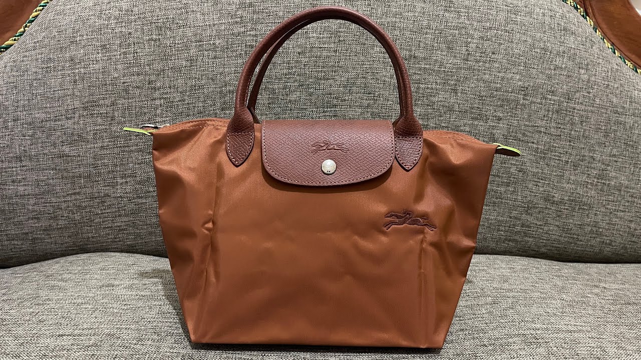 ★人気★ Longchamp Le Pliage Green Handbag S Cognac Longchamp Le Pliage Green Handbag Small Cognac - YouTube