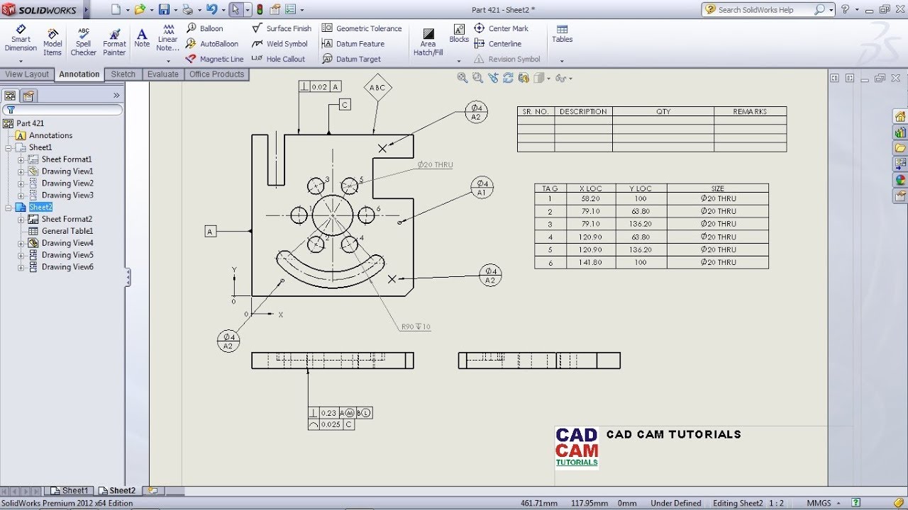 SolidWorks Drawing Sheet