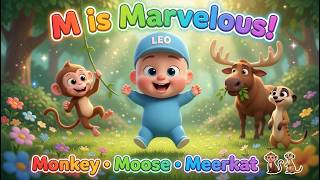 M is Marvelous! 🐒 Baby Leo Meets Monkey, Moose &amp; Meerkat | Fun M Animals for Toddlers