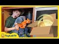 Giant Surprise Dinosaur Mystery Box! Fun Kids Nerf Toys Battle & ToyLabTV Game with Dinosaurs