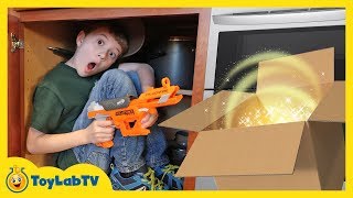 Giant Surprise Dinosaur Mystery Box Fun Kids Nerf Toys Battle & Toylabtv Game With Dinosaurs