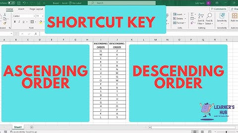 Shortcut key ascending order and descending order | LEARNER
