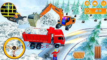 Snow Excavator Simulator: Snow Crane Games - Backhoe Jcb Games - Android Gameplay