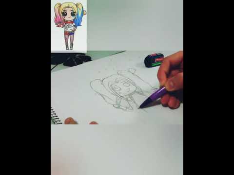Harley Quinn'in Kwaii çizimi