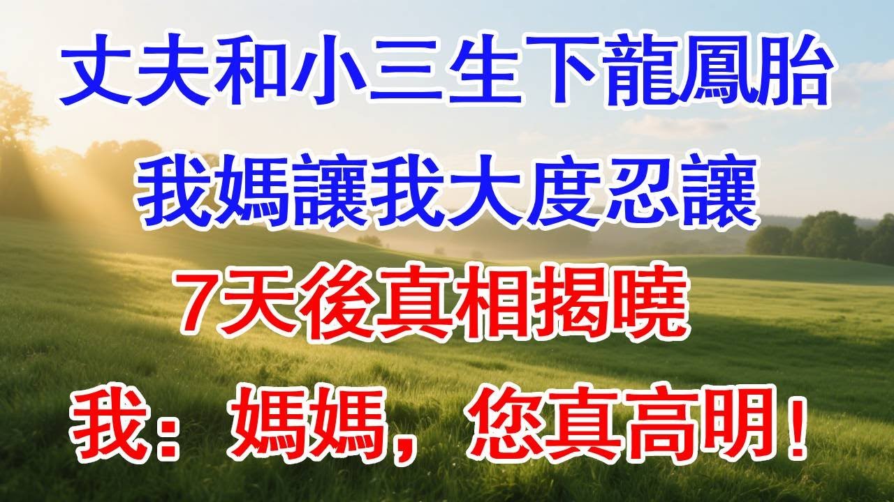 丈夫和小三生下龍鳳胎，我媽讓我大度忍讓。7天後真相揭曉，我：媽媽，您真高明！#為人處世#生活經驗#情感故事#故事#小說#戀愛#情感#婚姻