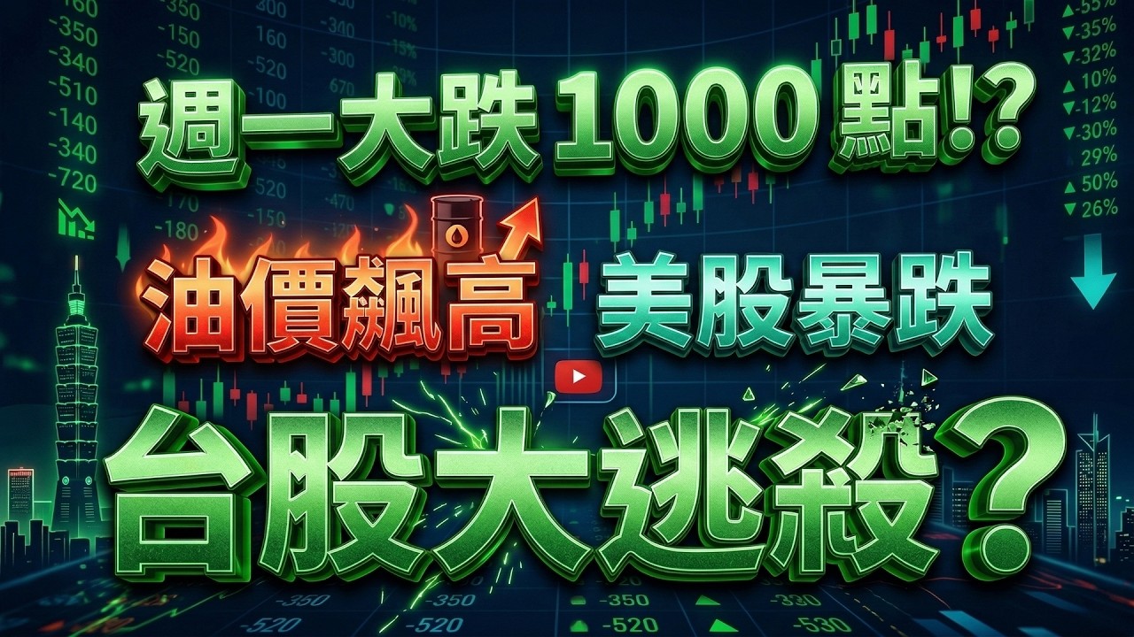 【暴跌警告！中東戰火油價飆高、就業爆冷美股暴跌，台股週一恐崩跌1000點，賣股逃命前，「這件事」千萬別做！】2026.03.07 台股解盤 #仁者無敵 #陳昆仁