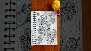 Day 91/? -Easy Flower Doodle and Illusion Art Tutorial|Step-by-step#doodleart #fyp #art #easydrawing