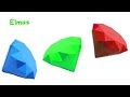 Origami Elmas Yapımı / Kağıttan Elmas Yapılışı