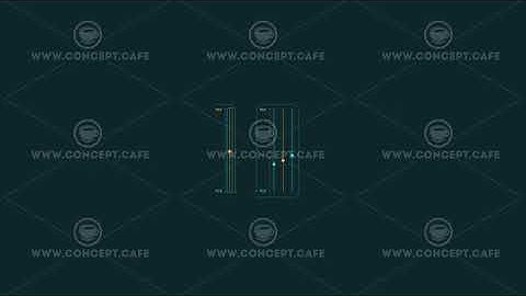 Animated HUD infographic element with slider bars.