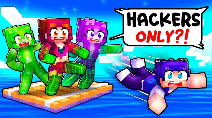TRAPPED On A HACKER ONLY ONE RAFT In Minecraft!