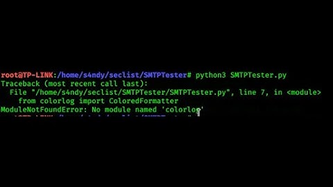 Fix ModuleNotFoundError: No module named colorlog pip3 install