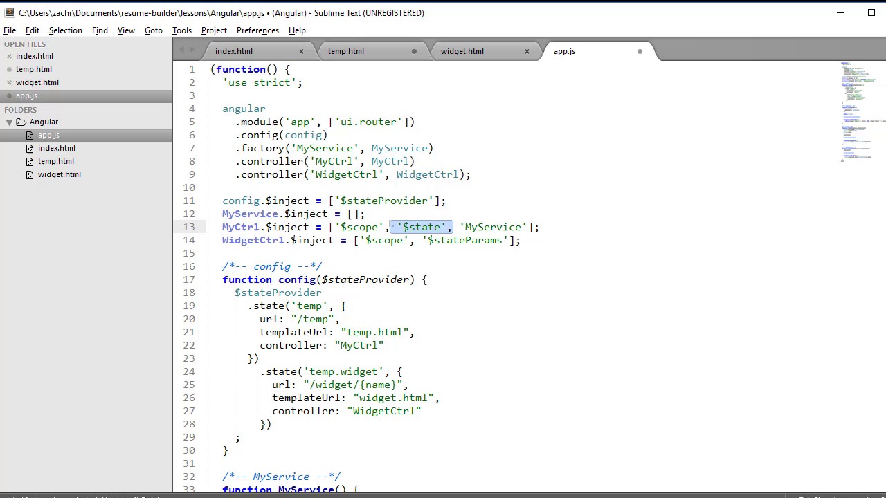 Angularjs Stateparams