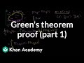 Green's theorem proof part 1 | Multivariable Calculus | Khan Academy