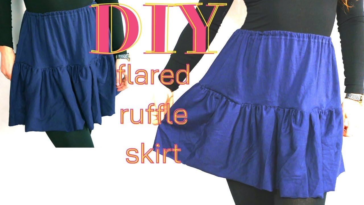diy | flared ruffle skirt |easy sewing skirt - YouTube