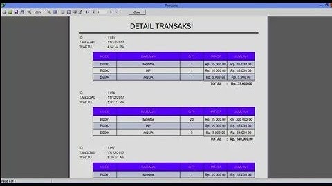 laporan detail transaksi dengan fastreport