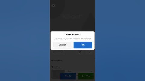 How to DELETE a KAHOOT?