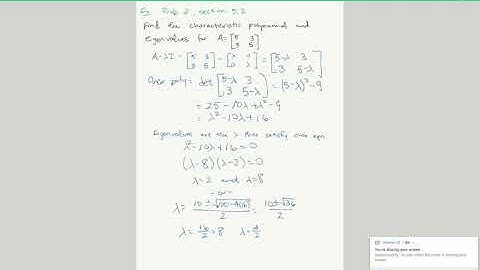 Section 5.2: The Characteristic Equation