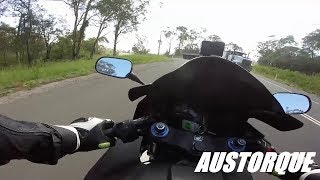 Crazy Motorcyclist Almost Hits Truck !