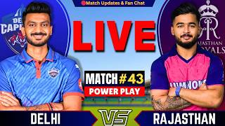🔴IPL Match: Rajasthan vs Delhi, 43rd T20 IPL 2026 | Live Cricket Match Today | RR vs DC Live