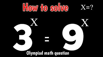 A simple math exponential equation 3^x=9^x || olympiad math