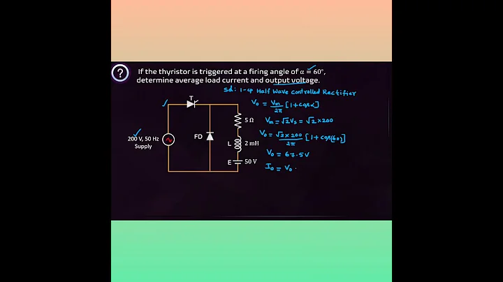 1-Phase Half Wave Controlled Rectifier with RLE & Freewheeling Diode