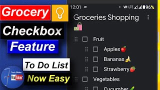 Google Keep Grocery List Checkbox feature || Google keep note app