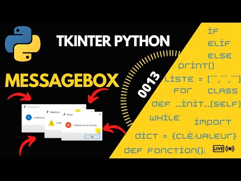 PYTHON TKINTER   DialogBoxCréation, options , utilisations #0013