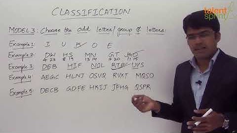 Classification | Model 3: Letter Classification | Reasoning Ability | TalentSprint Aptitude Prep