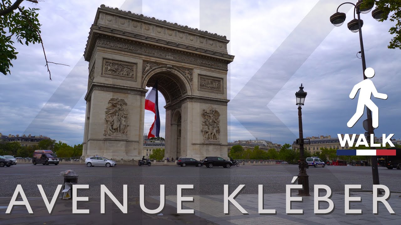 Paris, France - 4K Virtual Walk - Avenue Kléber. From l'Arc de Triomphe ...