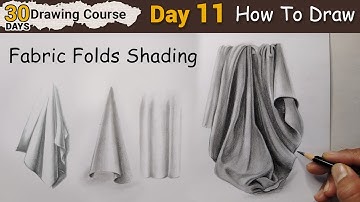 Day 11 Fabric Folds Texture with Pencil Shading | 30 Days Free Drawing Course For Beginners