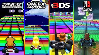 SNES Rainbow Road - Super Mario Kart (SNES) vs. Super Circuit (GBA) vs. 7 (3DS) vs 8 Deluxe (Switch)