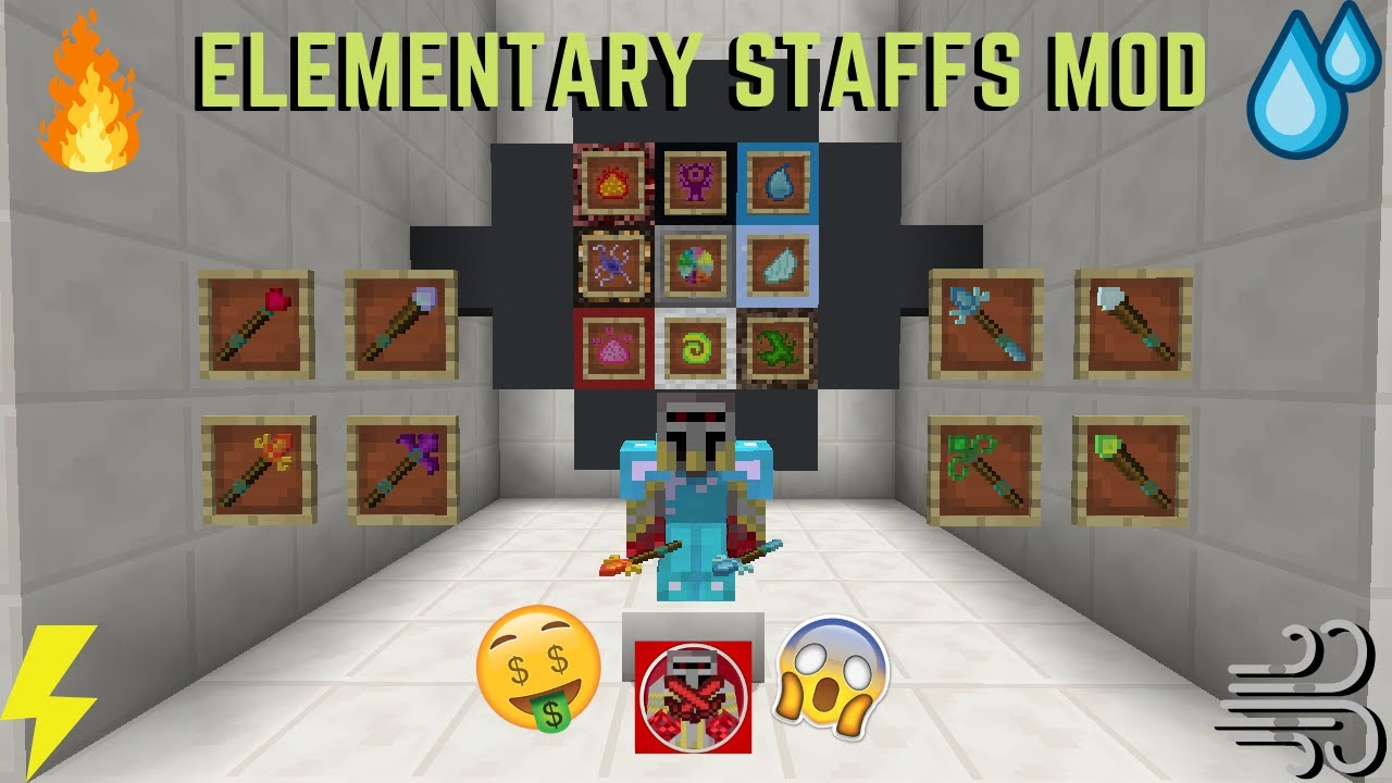  Mod  Showcase 30 Elementary Staffs  Mod  Minecraft 1 12 2 