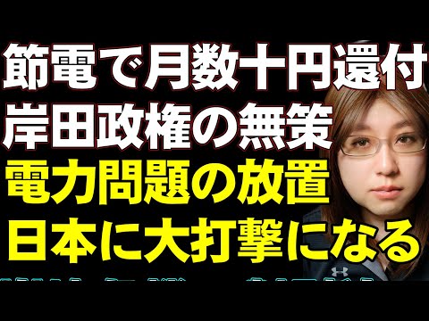 岸田ポイント政策「節電したら月数十円還付」国民に節電を要請しつつ、取り組む政策は的外れで税金の無駄遣い