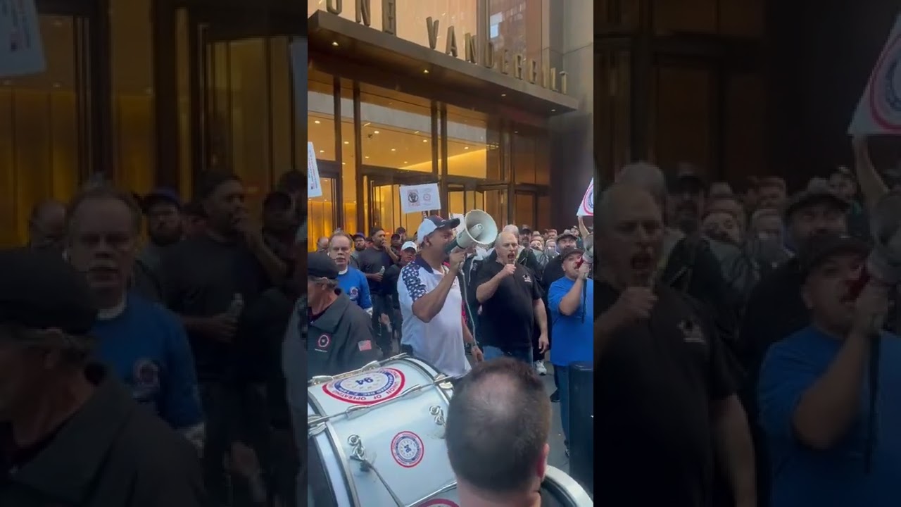 LARGE protest against CORPORATE greed in New York City.  Local 94 wants their cake, pussy and money